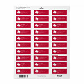 Étiquette Rouge et Blanc Texas (Feuille entière)