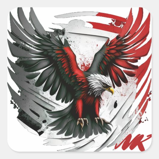 étiquette rouge et noir (Devant)