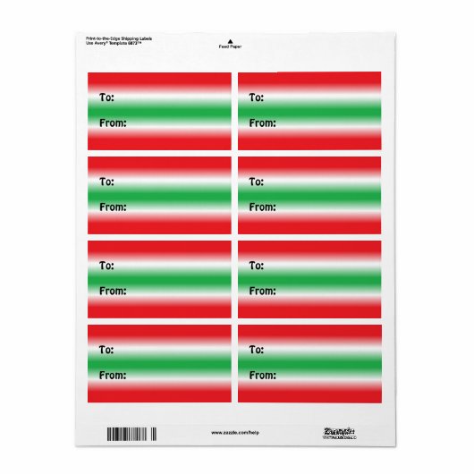 Étiquette rouge et vert (Feuille entière)