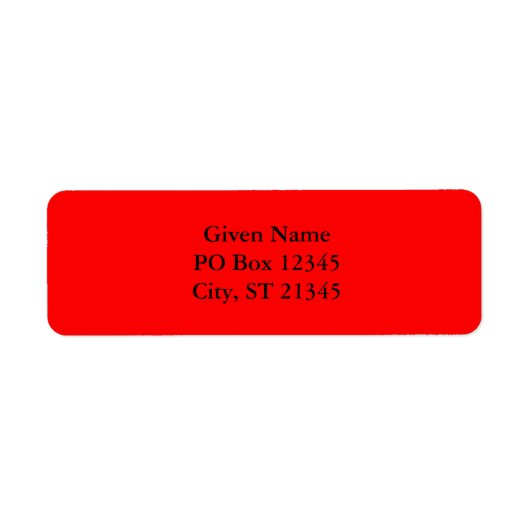Étiquette Rouge FF0000 (Devant)