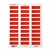 Étiquette rouge - Flèches de neige (Feuille entière)