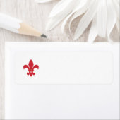 Étiquette Rouge Fleur de Lys Vierge (En situation)