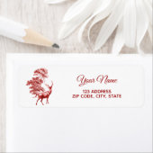 Étiquette Rouge français classique Cerf en toile en forêt (En situation)