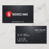 Étiquette rouge moderne en métal noir de chauffeur (Devant / Derrière)