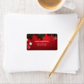 Étiquette Rouge noël élégant (En situation)