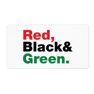 Étiquette Rouge, Noir et Vert.