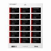 Étiquette Rouge Noir vintage (Feuille entière)