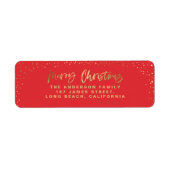 Étiquette Rouge or Joyeux Noël étoiles (Devant)