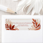 Étiquette Rouge Pointe Feuille Dorée Botanique (En situation)