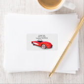 Étiquette Rouge rétro 1960 Corvette convertible (En situation)