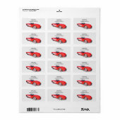 Étiquette Rouge rétro 1960 Corvette convertible (Feuille entière)