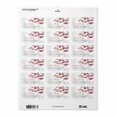 Étiquette Rouge Sakura Fleurs cerisiers fleurs Mariage (Feuille entière)