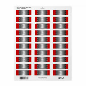 Étiquette Rouge & Simple Argent (Feuille entière)