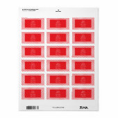 Étiquette Rouge sur point Polka blanc (Feuille entière)