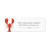 Étiquette Rouge | Thème du homard | (Devant)