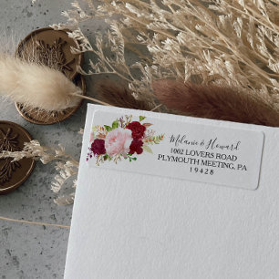 Étiquette rouge Tropical et Romantique Adresse de 