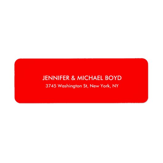 Étiquette Rouge Unique Moderne Famille Design (Devant)