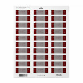 Étiquette Rouge Velour et flocons d'argent (Feuille entière)