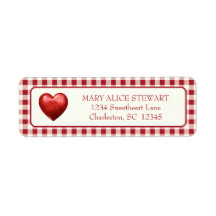 Rouge vintage et En vichy de crème avec coeur