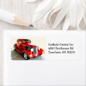 Étiquette Rouges Classic Voiture Hot Rod (En situation)