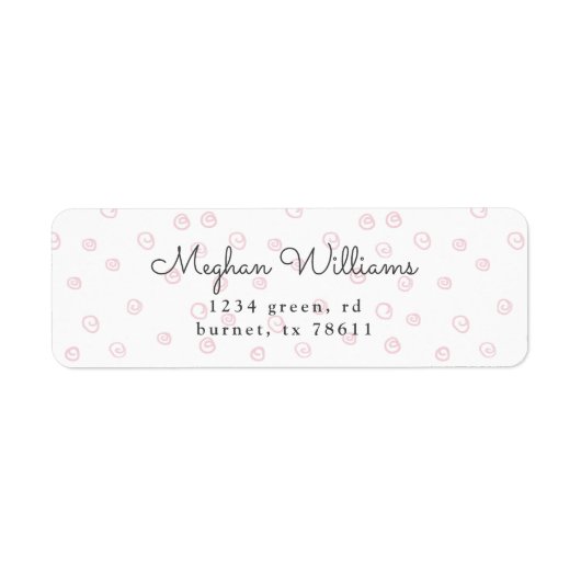 Étiquette rougir doodle tourbillon adresse de retour moderne (Devant)