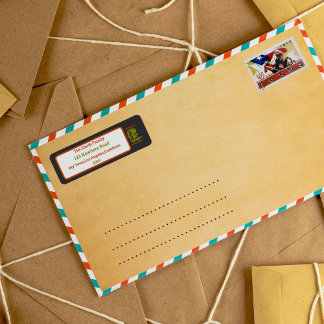 Étiquette rouille et cowboy vert olive cactus adresse de ret