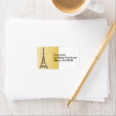 Étiquette Rouleaux d'or et tour Eiffel (En situation)