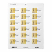 Étiquette Rouleaux d'or et tour Eiffel (Feuille entière)