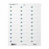 Étiquette roulettes bleu (Feuille entière)