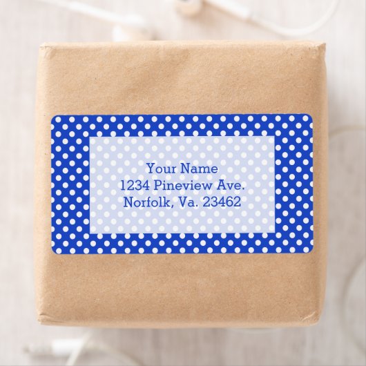Étiquette Royal Blue Combination Pois par STaylor (En situation)