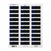 Étiquette Royal Blue Heart Leafed Adresse de retour Label (Feuille entière)