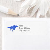 Étiquette Royal Blue Horse Racing (En situation)