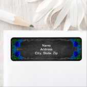 Étiquette Royal Blue Rose Chalk Board Adresse du Mariage de (En situation)