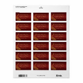 Étiquette Royal Burgundy Gold Peacock Mariage Vin Favoriser (Feuille entière)