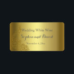 Étiquette Royal Gold Abstrait Peacock Mariage vin Favoriser<br><div class="desc">Design très élégant avec des Peacocks arrière - plan doré et abstrait or brillant pour un événement spécial mariage. Il donnera une touche unique à votre style mariage. Sois différent ! Personnalisez avec vos propres informations. Si vous devez déplacer le texte ou modifier la taille, la police ou la couleur,...</div>