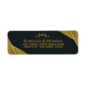 Étiquette Royal Gold Elegant Mariage islamique Adresse de re (Devant)