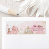 Étiquette Royal Pink Princess Castle Unicorn 4th Birthday  (En situation)