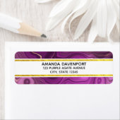 Étiquette Royal Purple Et Gold Agate Abstrait (En situation)