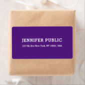 Étiquette Royal Purple Personnalisé Moderne Design Simple (En situation)