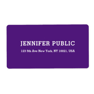 Étiquette Royal Purple Personnalisé Moderne Design Simple