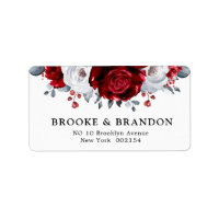 Royal Rouge Blanc argent métal Mariage floral