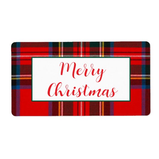 Étiquette Royal Stewart Christmas Plaid PERSONNALISER Cadeau (Devant)