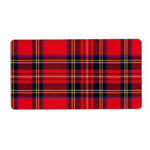 Étiquette Royal Stewart tartan rouge noir plaid