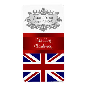Étiquette Royaume-Uni Angleterre Flag Event Party Vin Étique