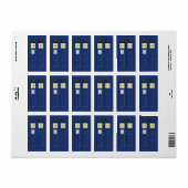 Étiquette Royaume-Uni - Blue Police Public Call Box 1 (Feuille entière)