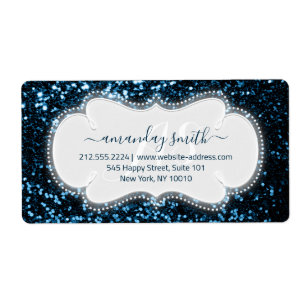 Étiquette RSVP Bridal Swedal Monogram Mariage Blue Navy