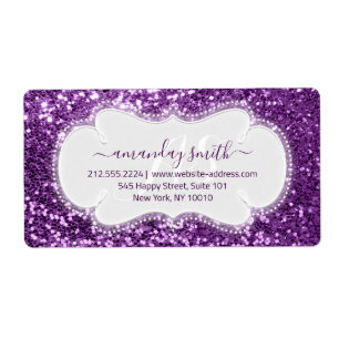 Étiquette RSVP Bridal Sweet MonogramViolet Parties scintilla