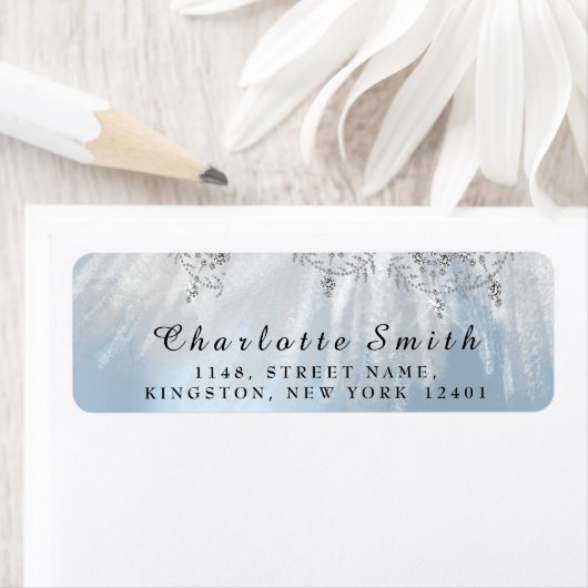 Étiquette RSVP Mariage Bridal Blue Grey Sweet16e 15e (En situation)