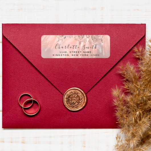 Étiquette RSVP Mariage Rose nuptiale Gold Sweet16e 15e