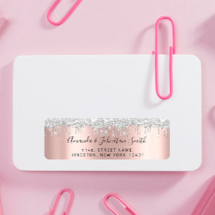 Étiquette RSVP Nouveau Mariage Adress Rose de disques gris a